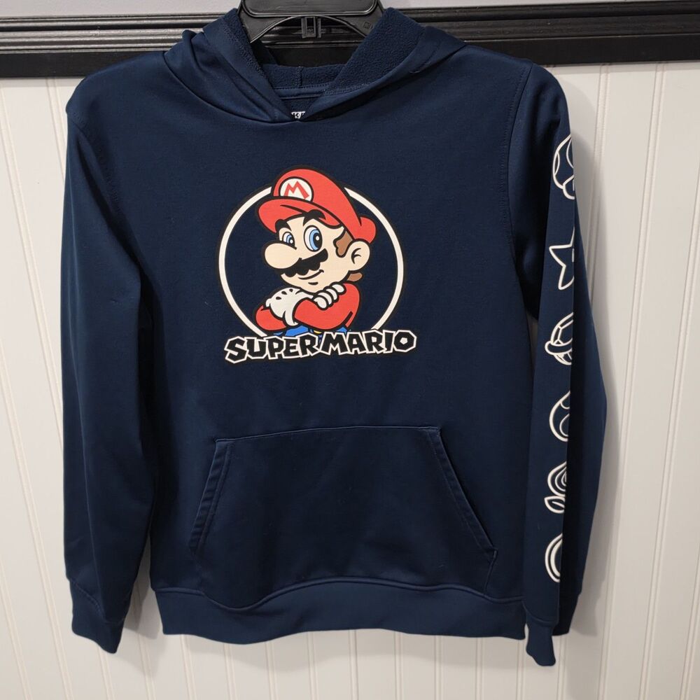 Super Mario Long Sleeve Hoodie /Navy / Boys /Size XL